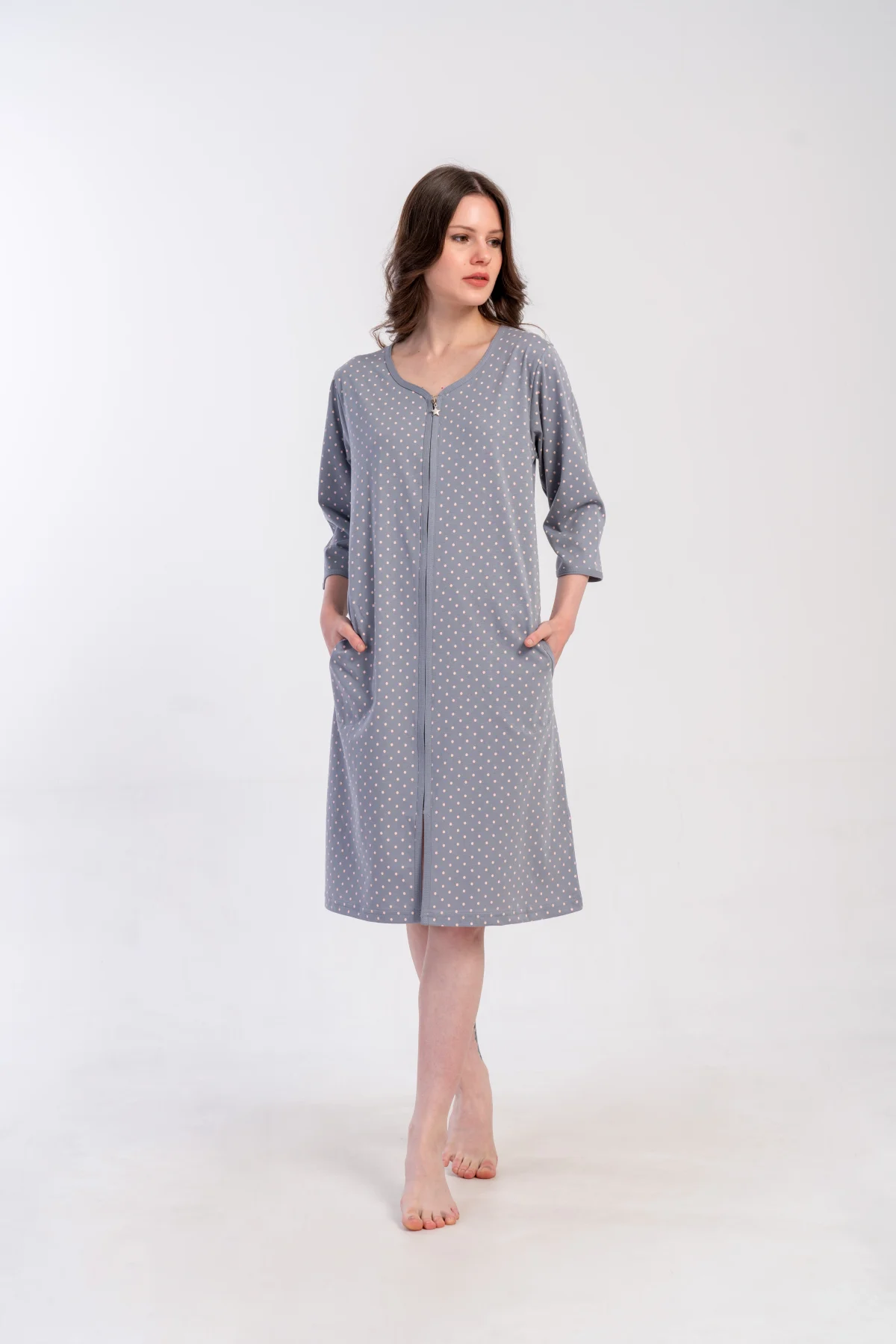 SZLAFROK DAMSKI na suwak model: 5033051248 (L, XL, XXL) - obrazek 3