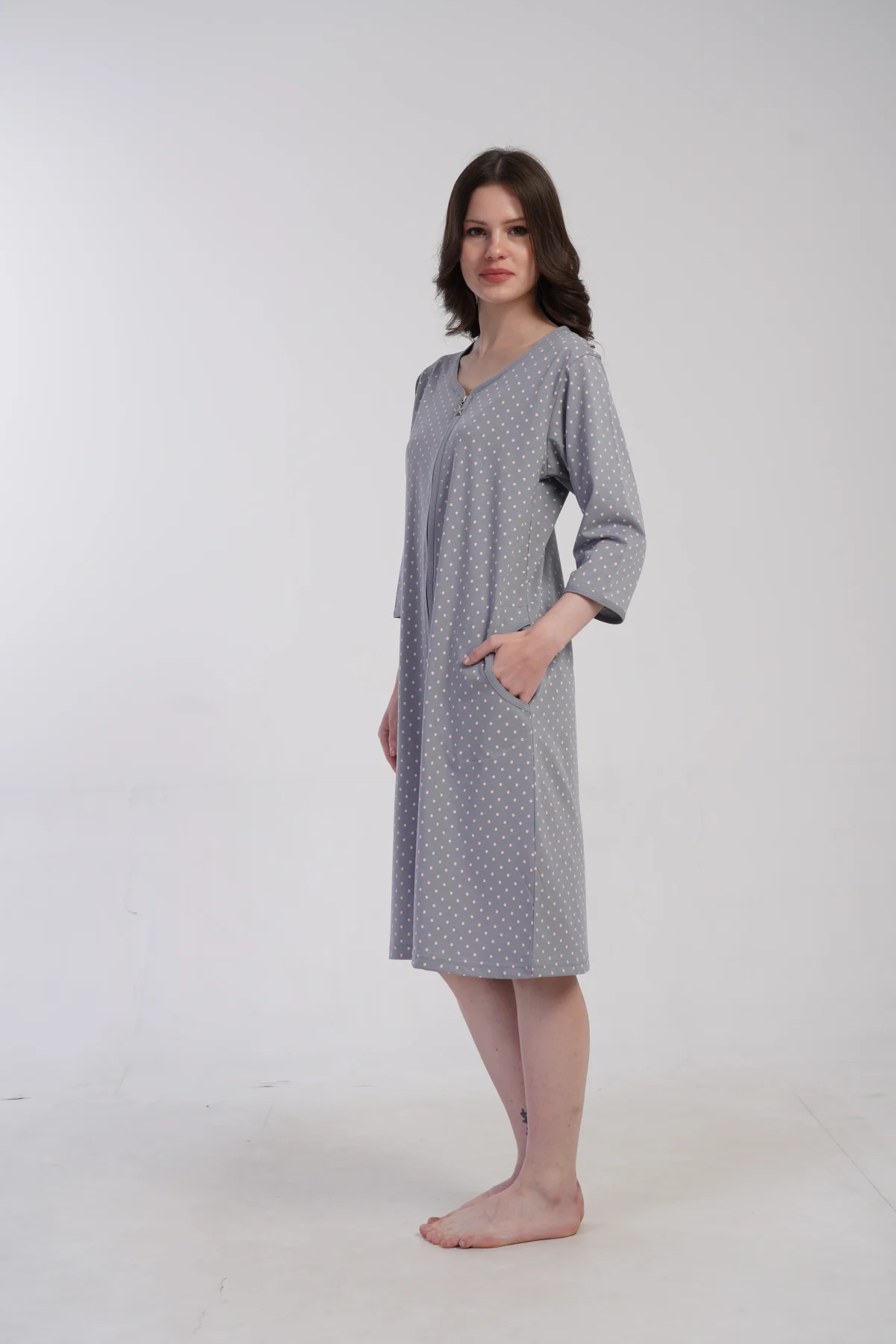 SZLAFROK DAMSKI na suwak model: 5033051248 (L, XL, XXL) - obrazek 5