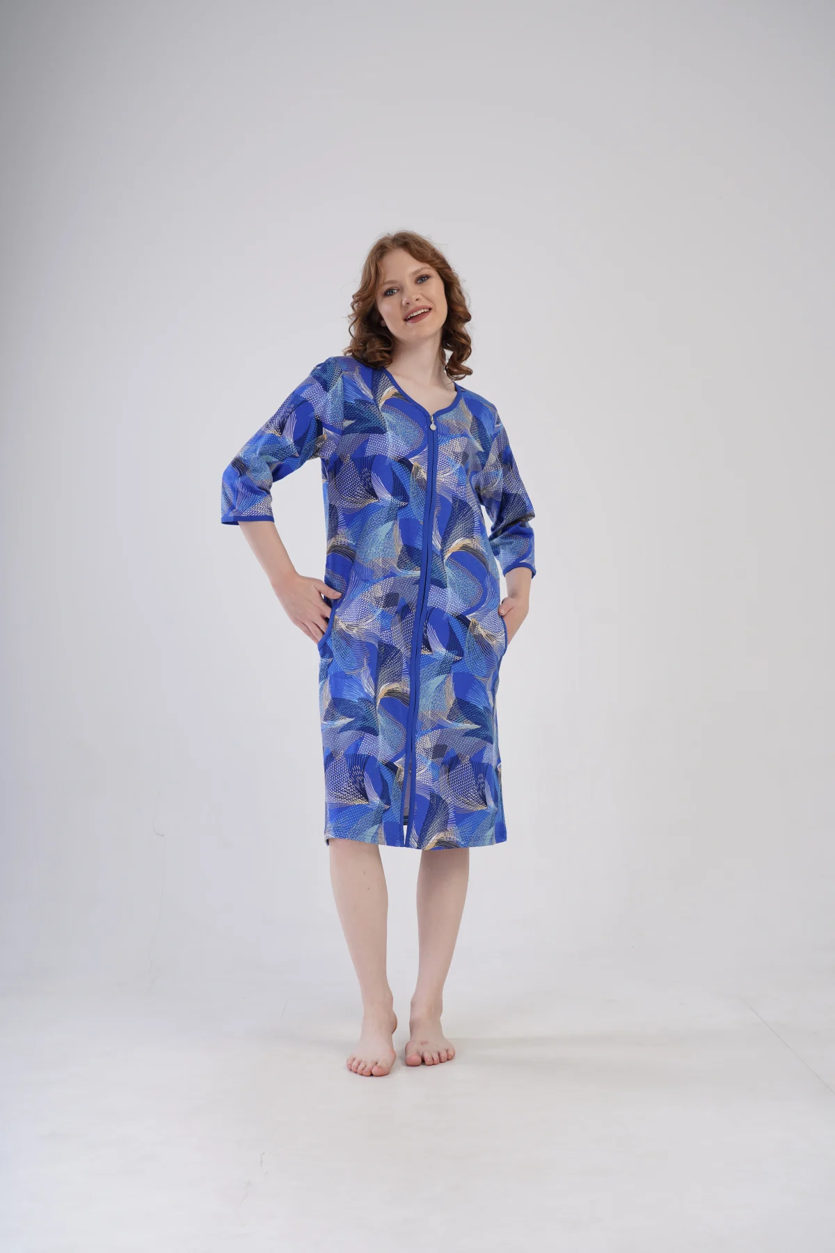 SZLAFROK DAMSKI na suwak model: 4091420663 (1XL, 2XL, 3XL, 4XL) - obrazek 3