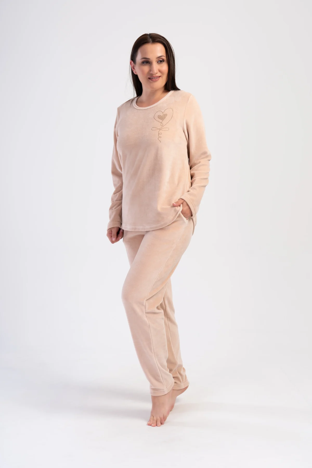 PIŻAMA DAMSKA welurowa model: 4030890000 (1XL, 2XL, 3XL, 4XL) - obrazek 2