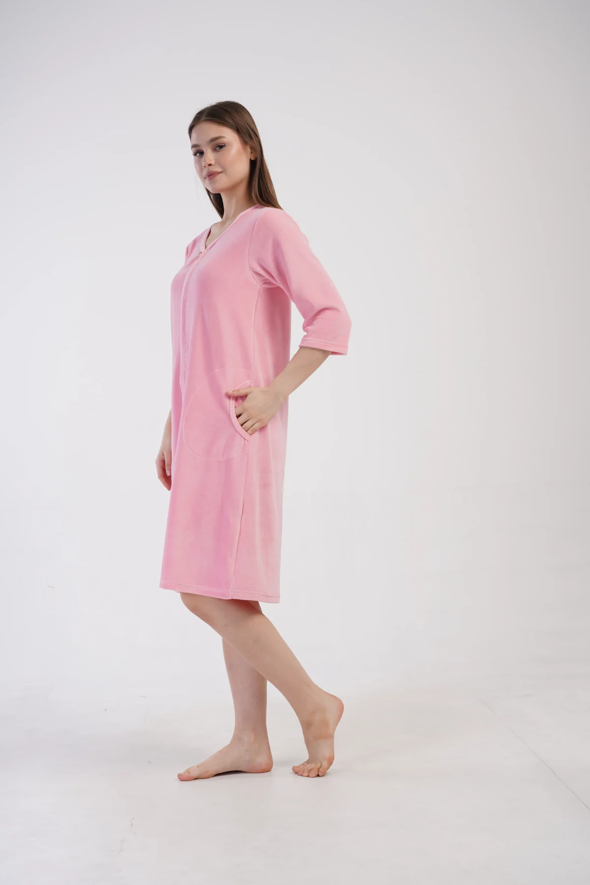 SZLAFROK DAMSKI WELUR model: 4110070000 (M, L, XL, XXL) - obrazek 3