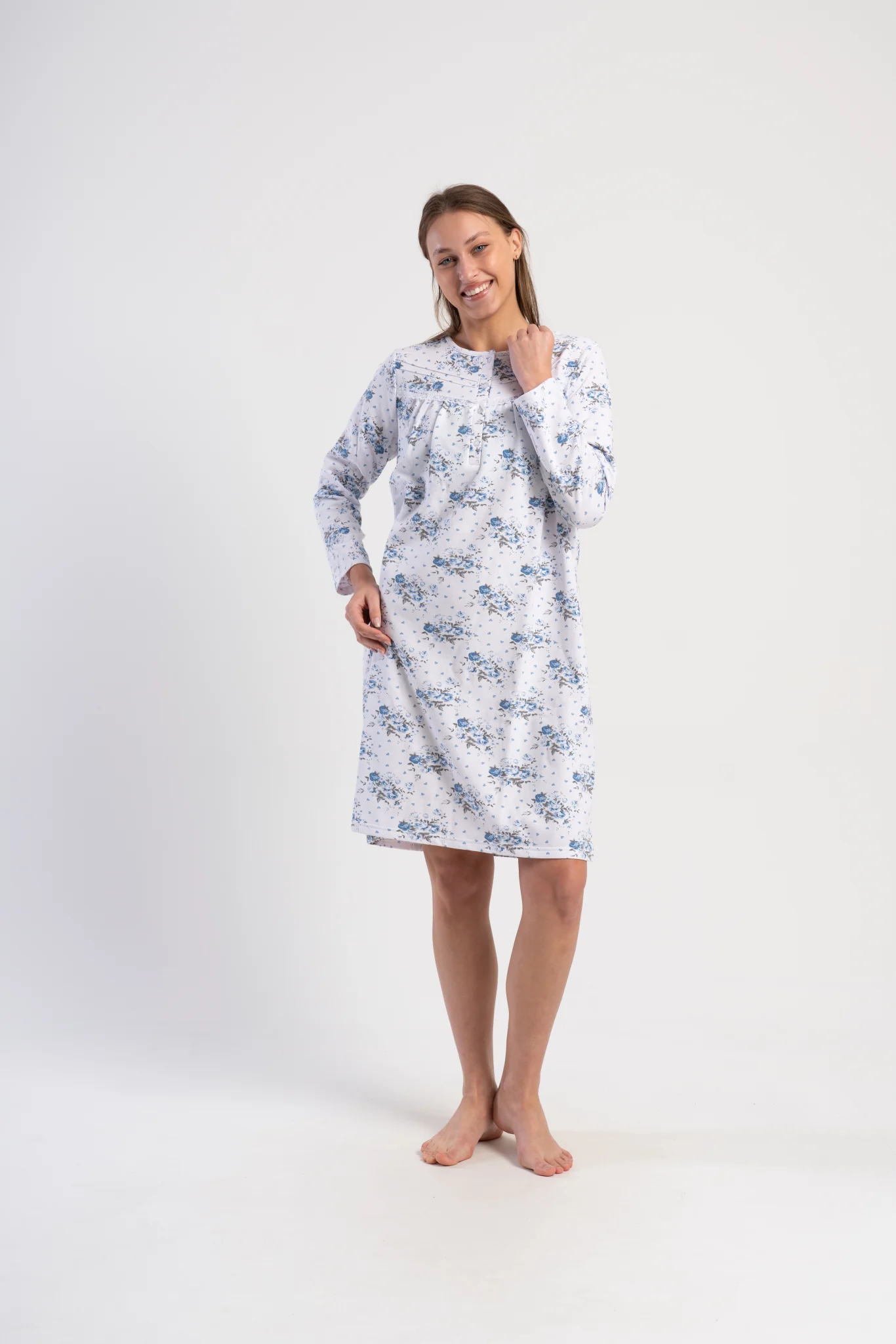 KOSZULA NOCNA DAMSKA ocieplana model: 1617043016 (1XL, 2XL, 3XL, 4XL) - obrazek 2