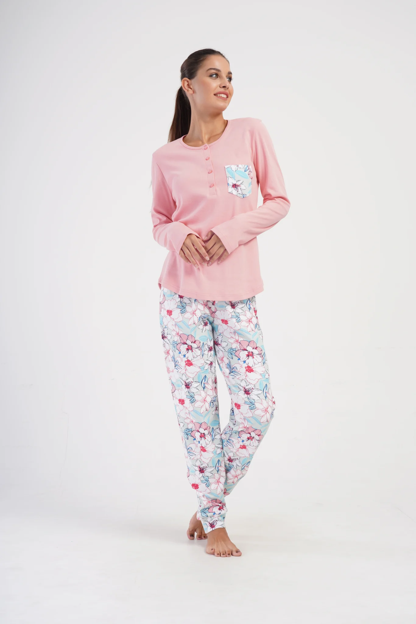 PIŻAMA DAMSKA interlock model: 4041357300 (S, M, L, XL) - obrazek 4