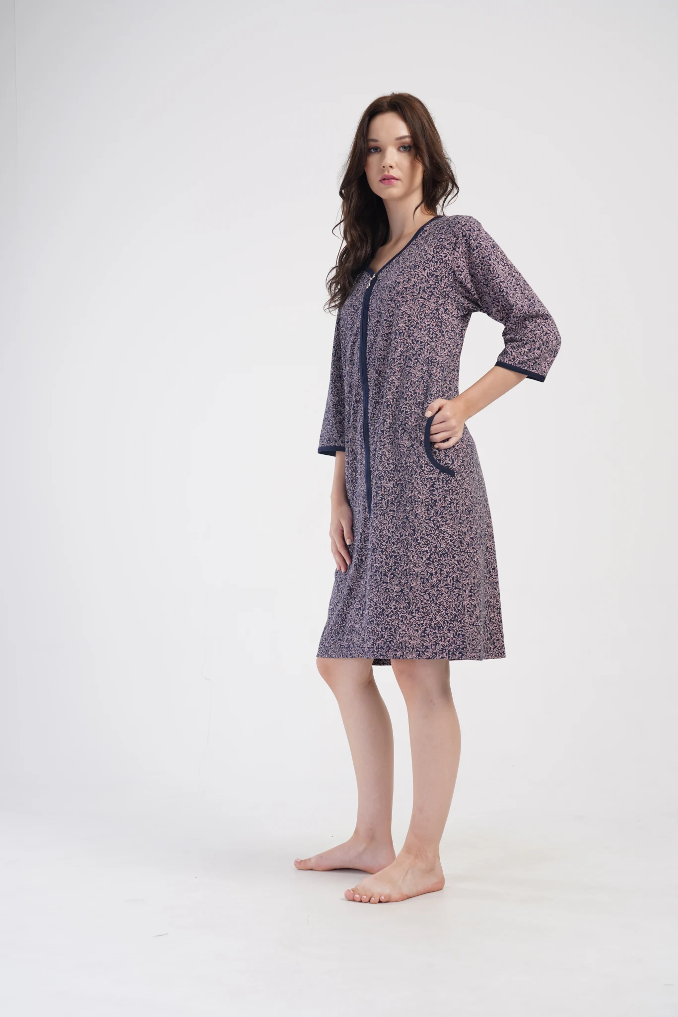 SZLAFROK DAMSKI na suwak model: 4050170648 (1XL, 2XL, 3XL, 4XL) - obrazek 4