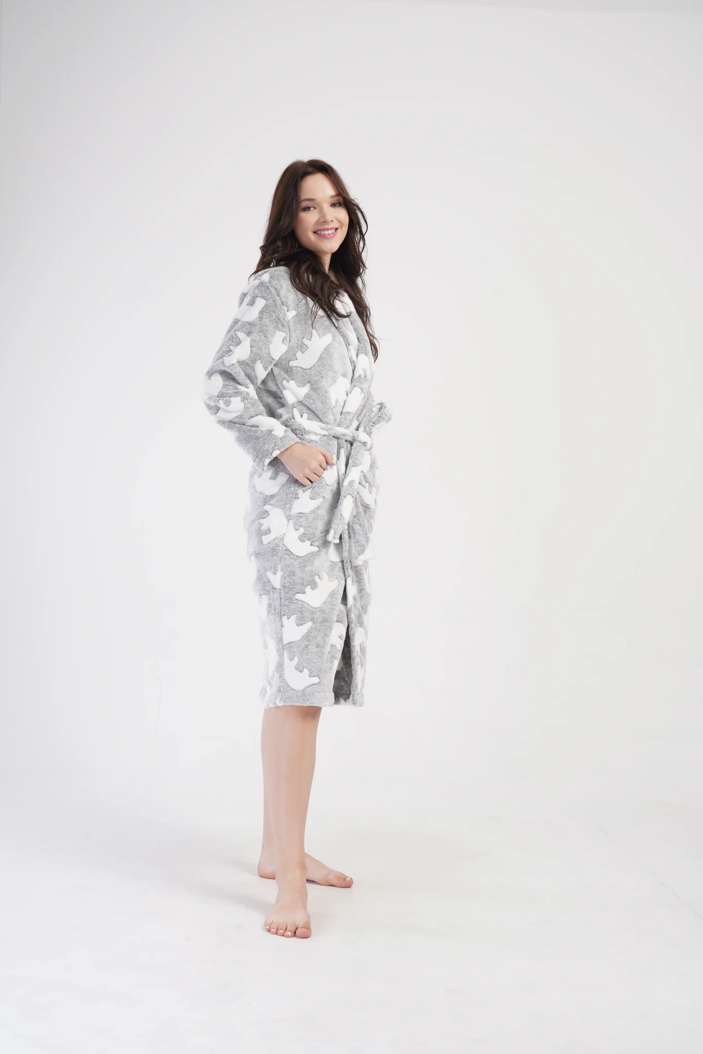 SZLAFROK DAMSKI softowy model: 4070970301 (S, M, L, XL) - obrazek 3