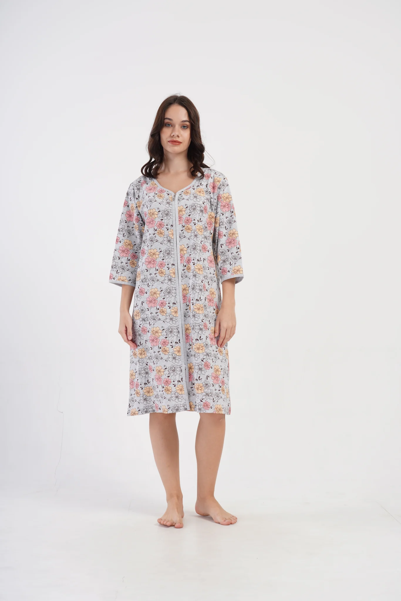 SZLAFROK DAMSKI na suwak model: 4081903402 (1XL, 2XL, 3XL, 4XL) - obrazek 3