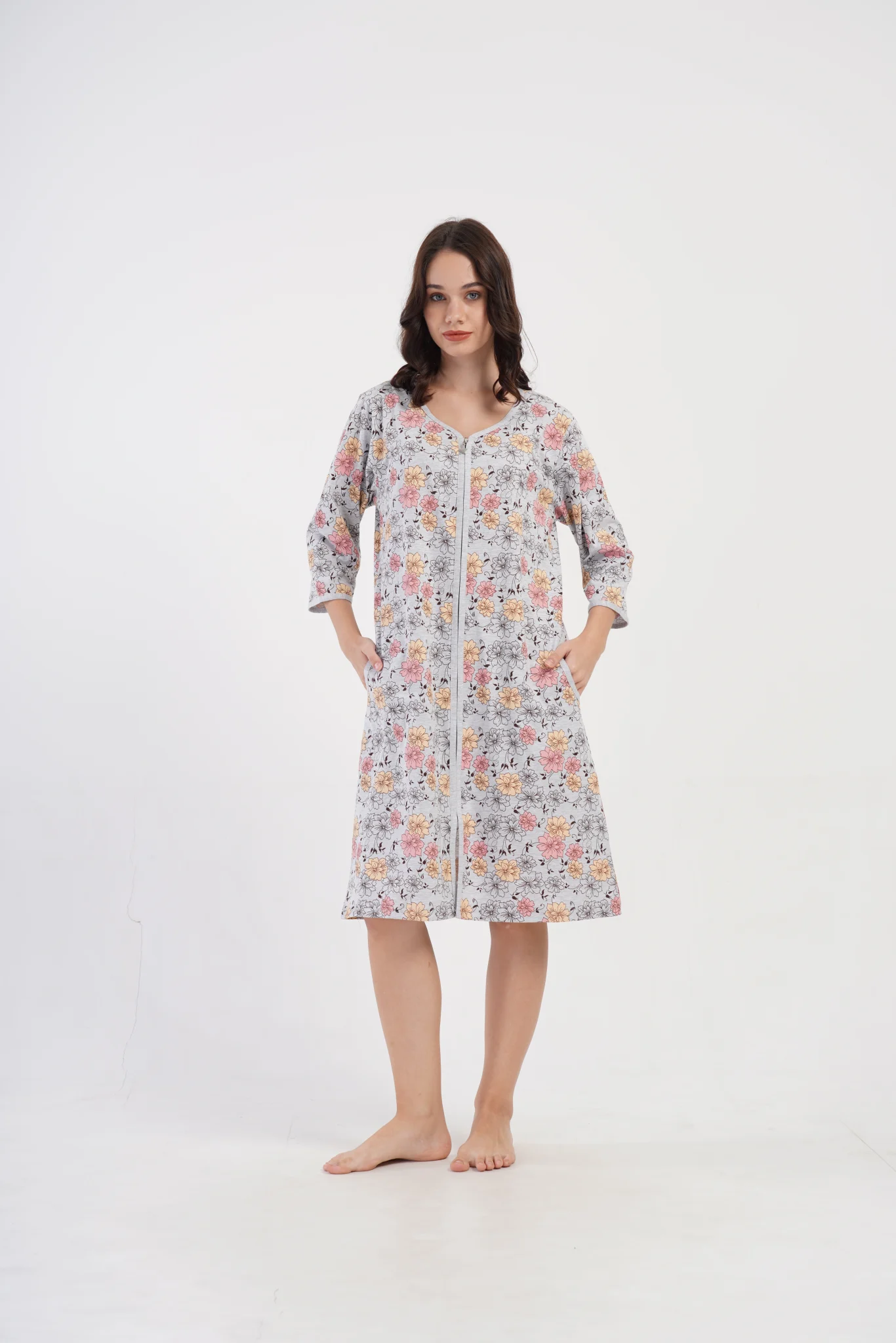 SZLAFROK DAMSKI na suwak model: 4081903402 (1XL, 2XL, 3XL, 4XL) - obrazek 4