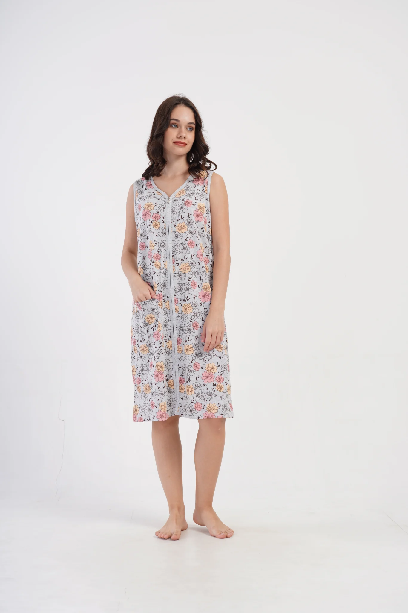 SZLAFROK DAMSKI na suwak model: 4081943402 (1XL, 2XL, 3XL, 4XL) - obrazek 4
