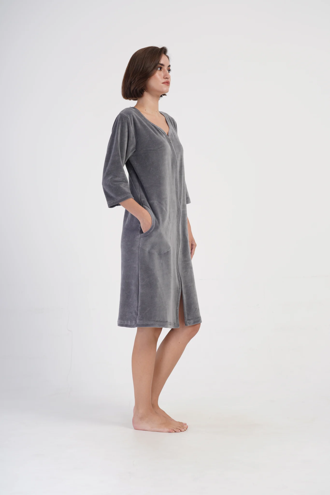 SZLAFROK DAMSKI na suwak model: 4082620000 (M, L, XL, XXL) - obrazek 5