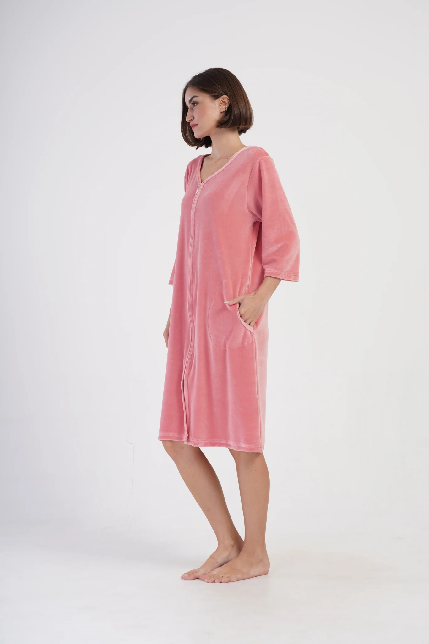SZLAFROK DAMSKI na suwak model: 4082630000 (1XL, 2XL, 3XL, 4XL) - obrazek 3