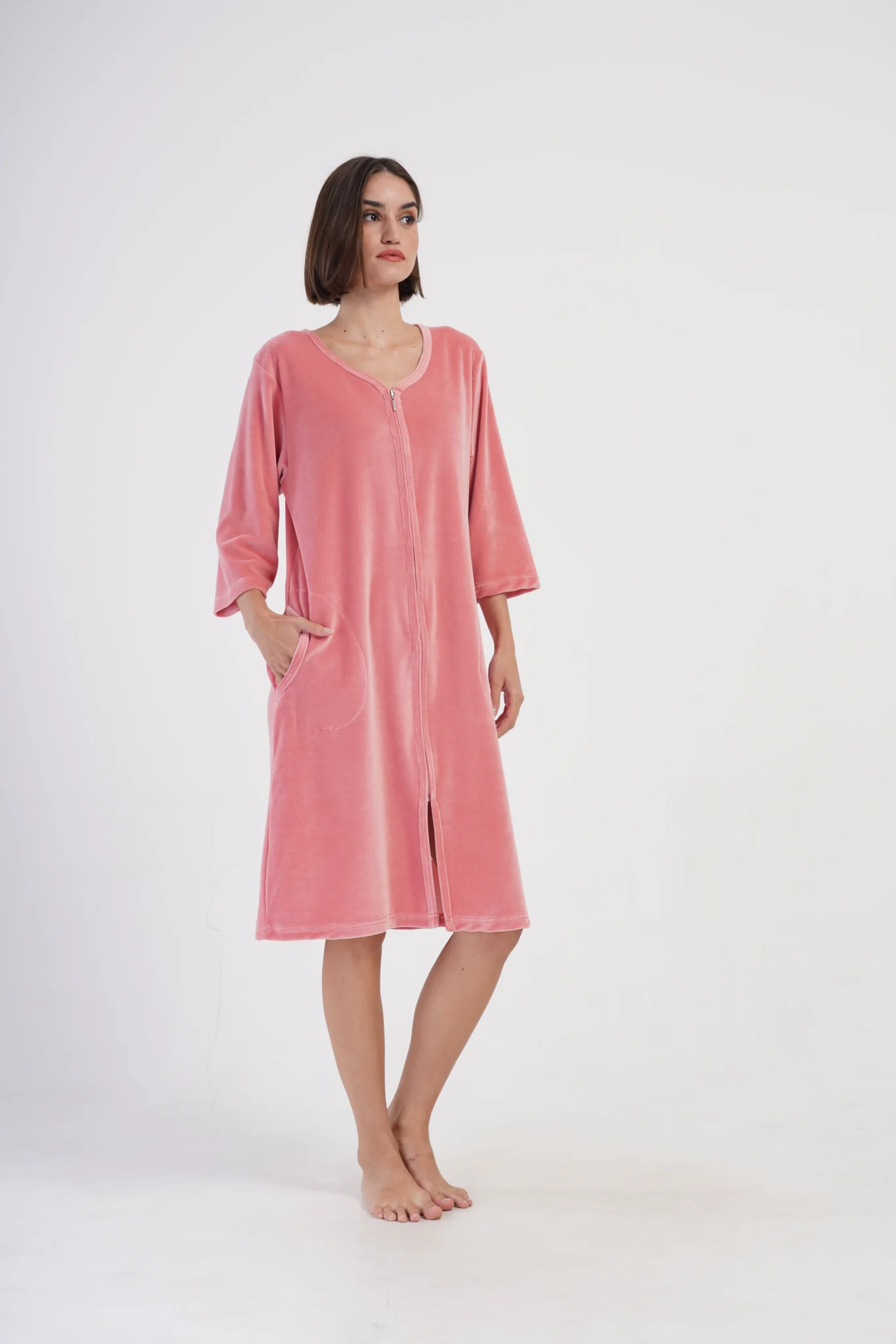 SZLAFROK DAMSKI na suwak model: 4082630000 (1XL, 2XL, 3XL, 4XL) - obrazek 4