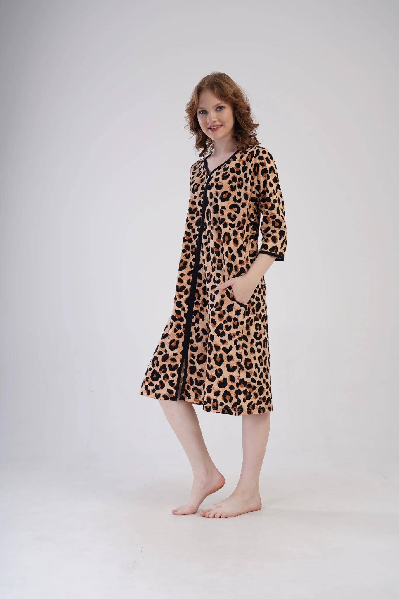 SZLAFROK DAMSKI na suwak model: 4091014962 (1XL, 2XL, 3XL, 4XL) - obrazek 5