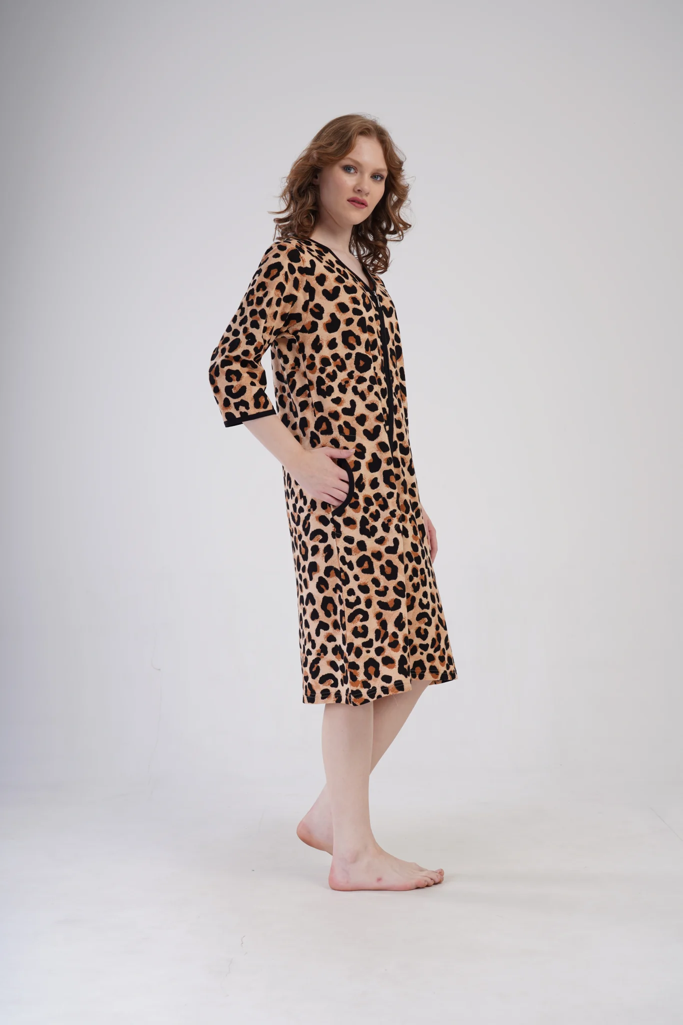 SZLAFROK DAMSKI na suwak model: 4091014962 (1XL, 2XL, 3XL, 4XL) - obrazek 3