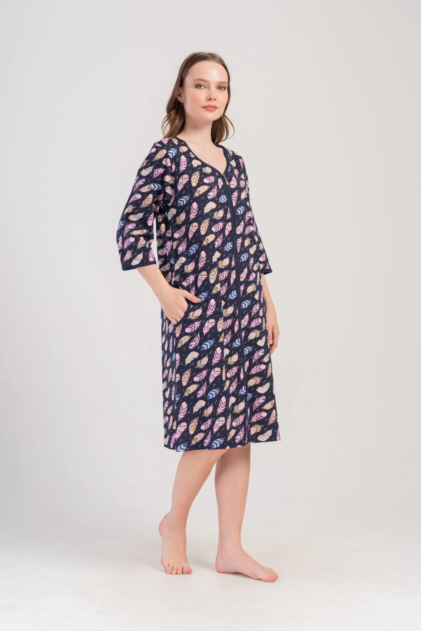 SZLAFROK DAMSKI na suwak model: 4091270911 (5XL, 6XL, 7XL) - obrazek 3