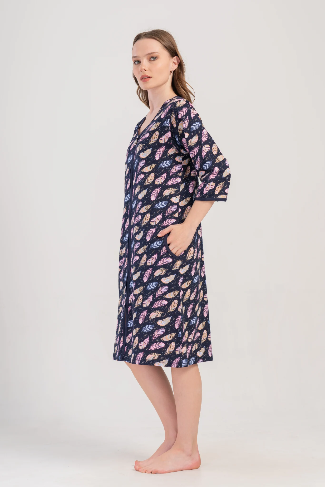 SZLAFROK DAMSKI na suwak model: 4091270911 (5XL, 6XL, 7XL) - obrazek 4