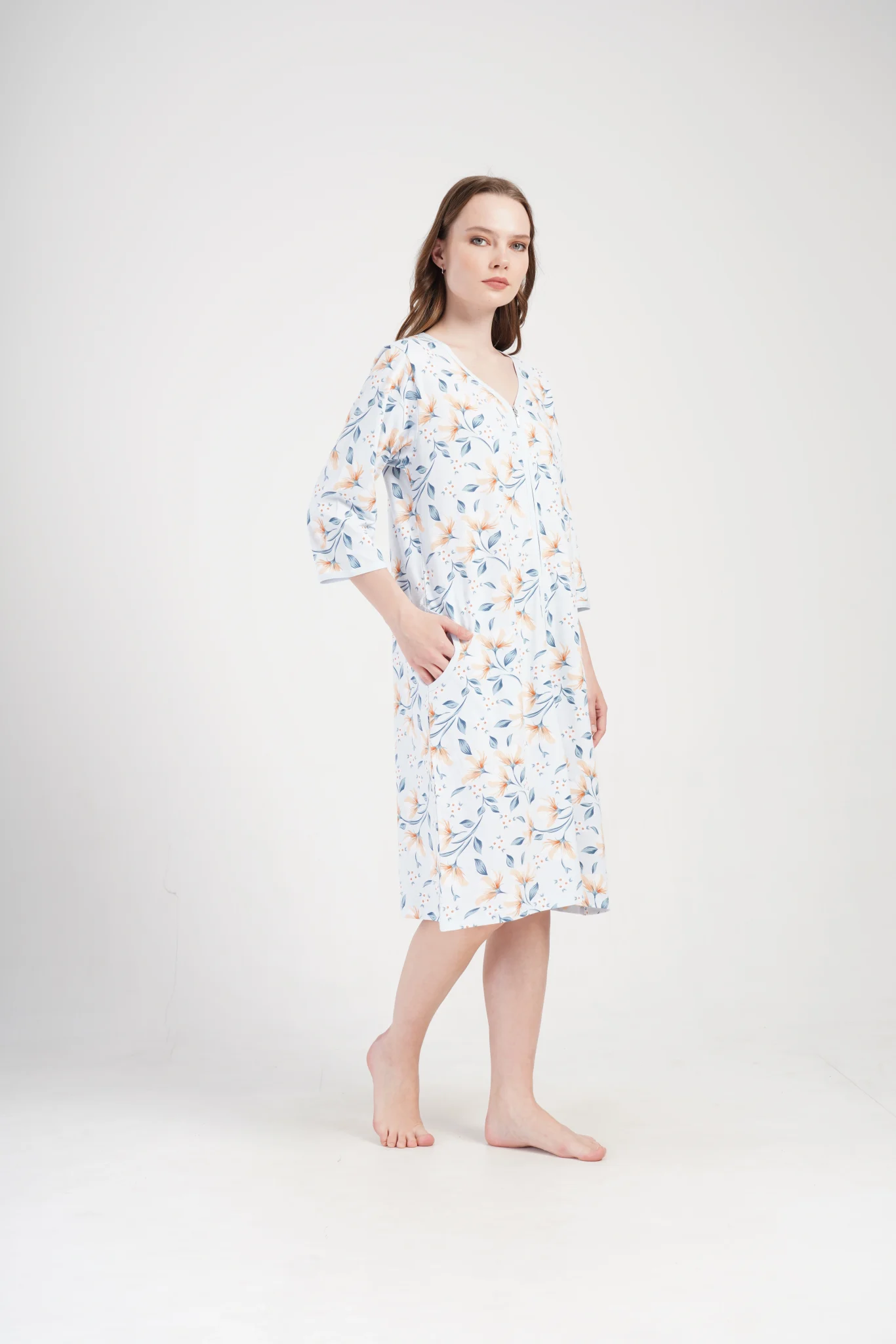 SZLAFROK DAMSKI na suwak model: 4091930710 (1XL, 2XL, 3XL, 4XL) - obrazek 4