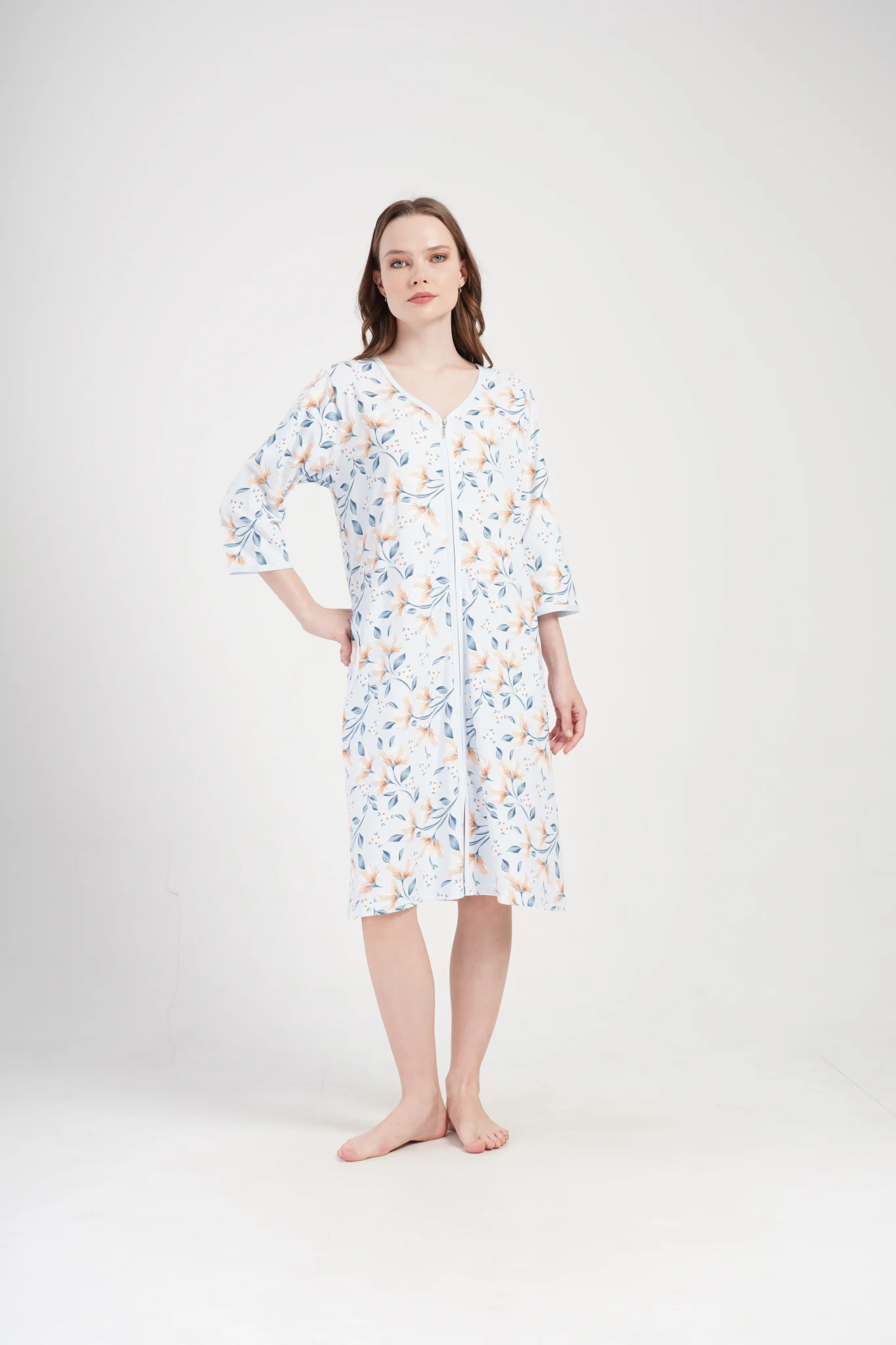 SZLAFROK DAMSKI na suwak model: 4091930710 (1XL, 2XL, 3XL, 4XL) - obrazek 5