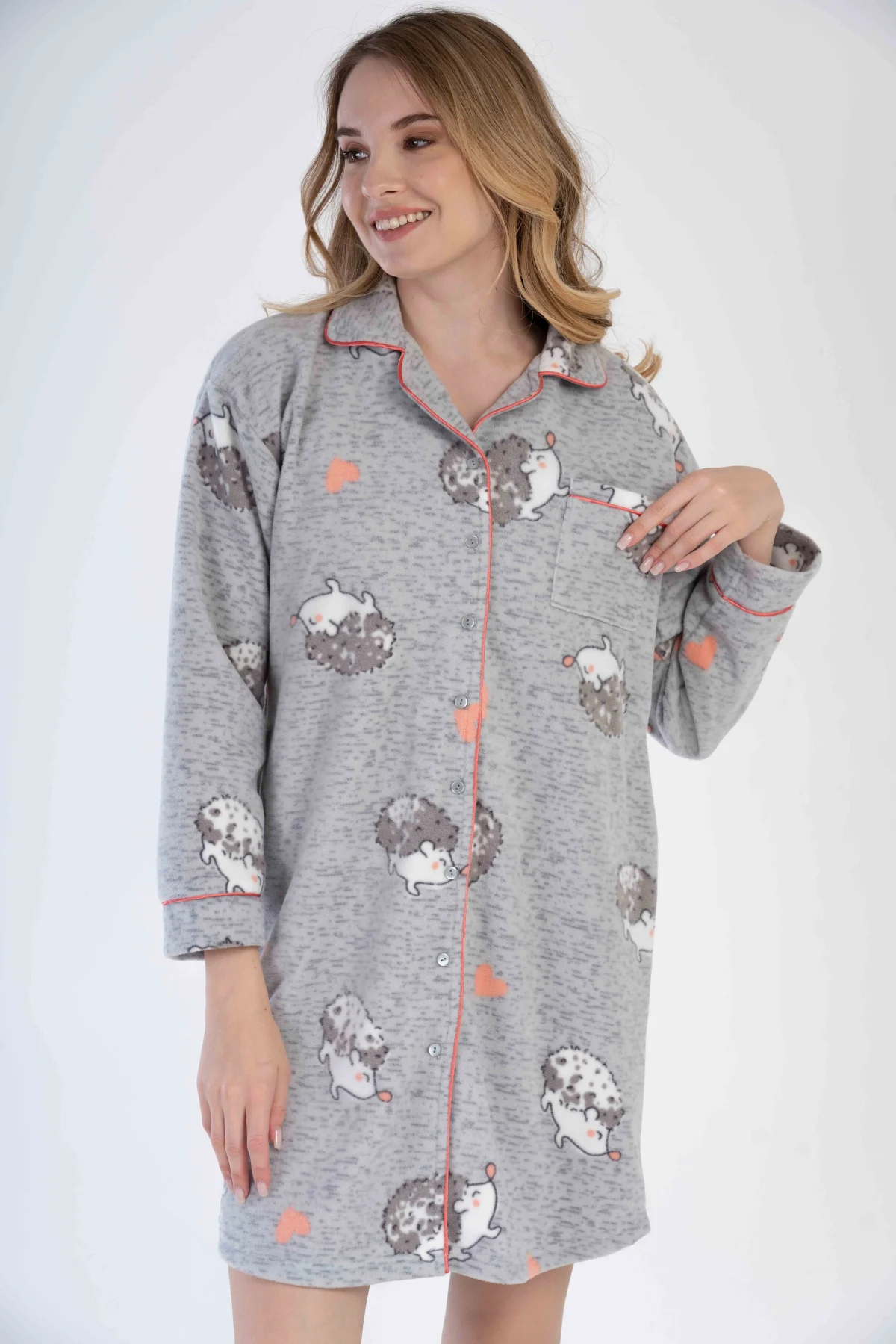 KOSZULA NOCNA DAMSKA Polarowa model: 3030450275 (S, M, L, XL) - obrazek 3