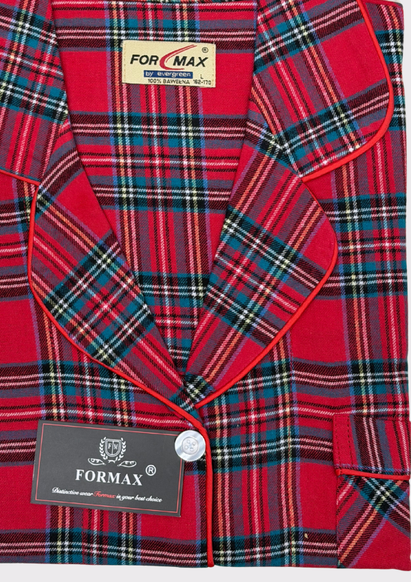 1 PIŻAMA DAMSKA FLANELOWA model: Czerwony/zielony (L, XL, XXL, XXXL) - obrazek 2