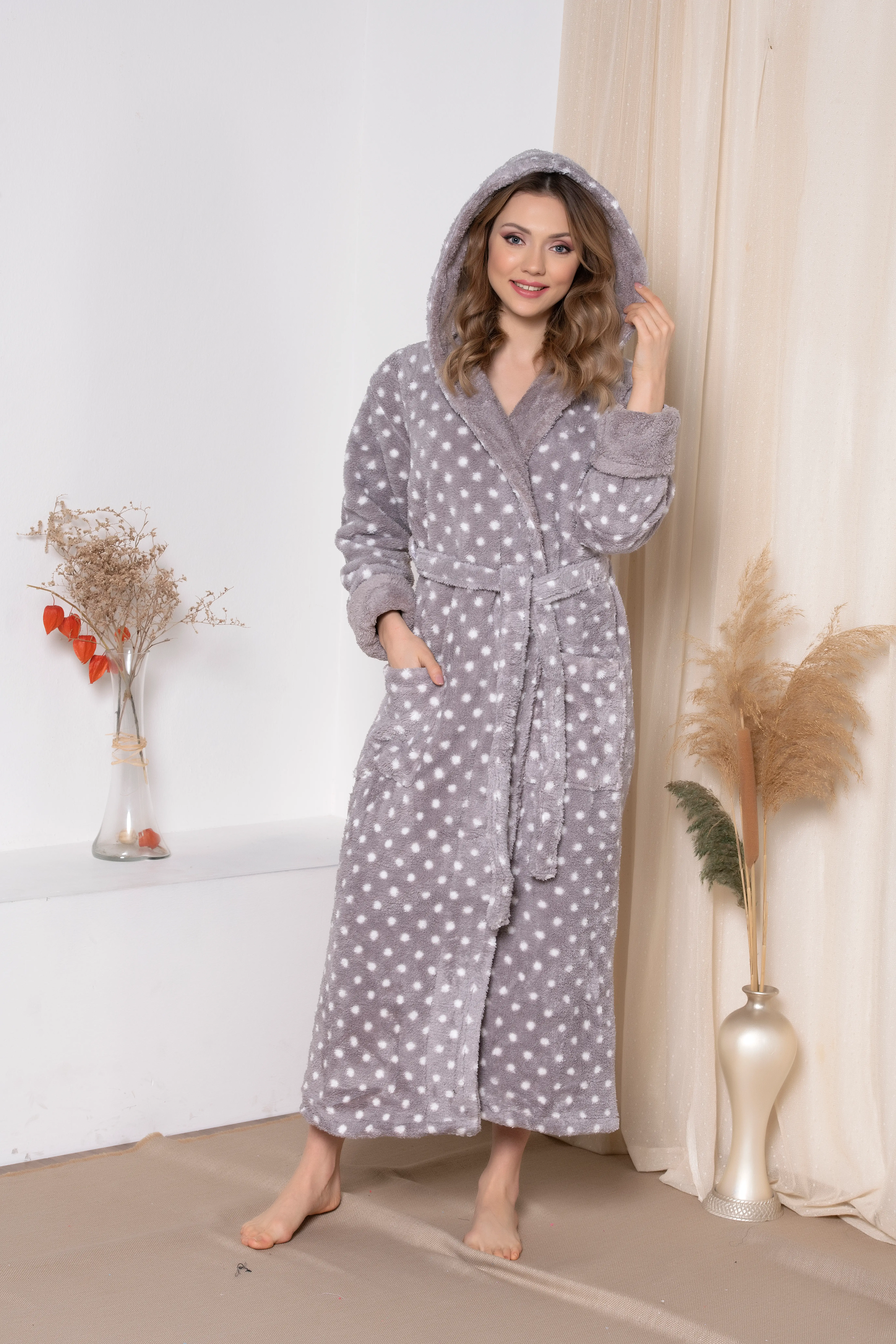 107573 SZLAFROK DAMSKI softowy model: 3008 (S/M, L/XL, XXL) - obrazek 3