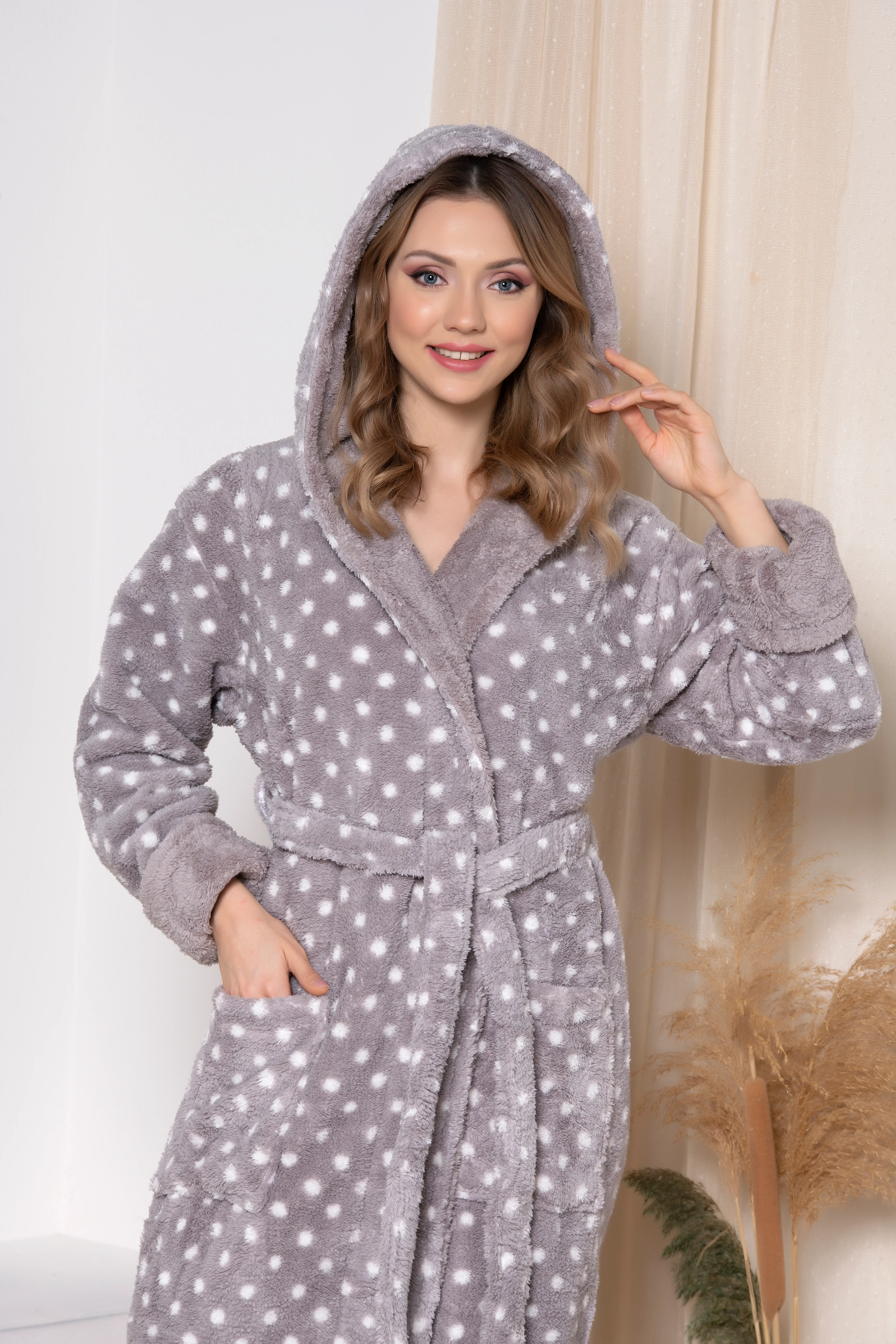 107580 SZLAFROK DAMSKI softowy model: 3008 (S/M, L/XL, XXL) - obrazek 2