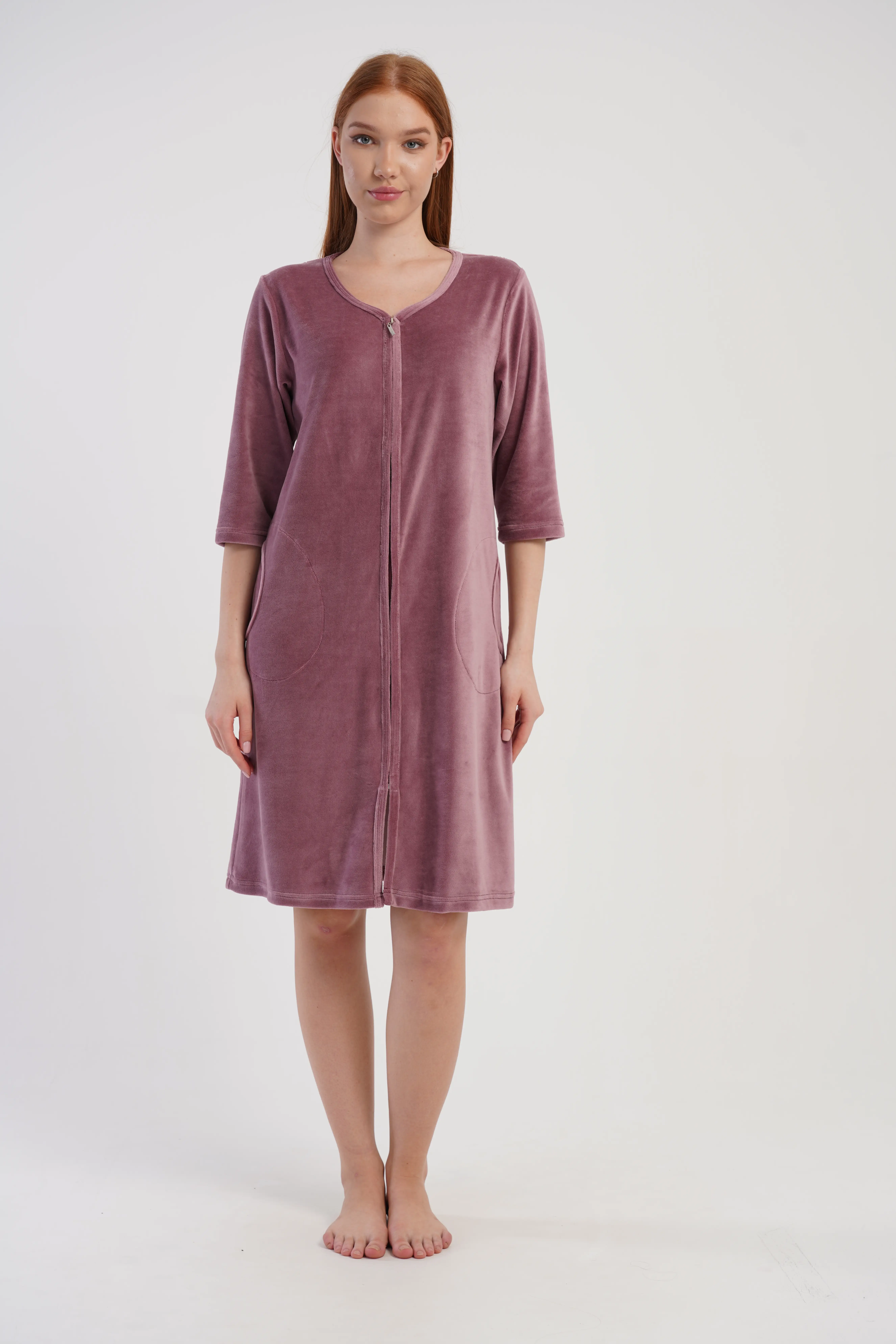 DSC00811 SZLAFROK DAMSKI welur model: 5070150000 (M, L, XL, XXL) - obrazek 4