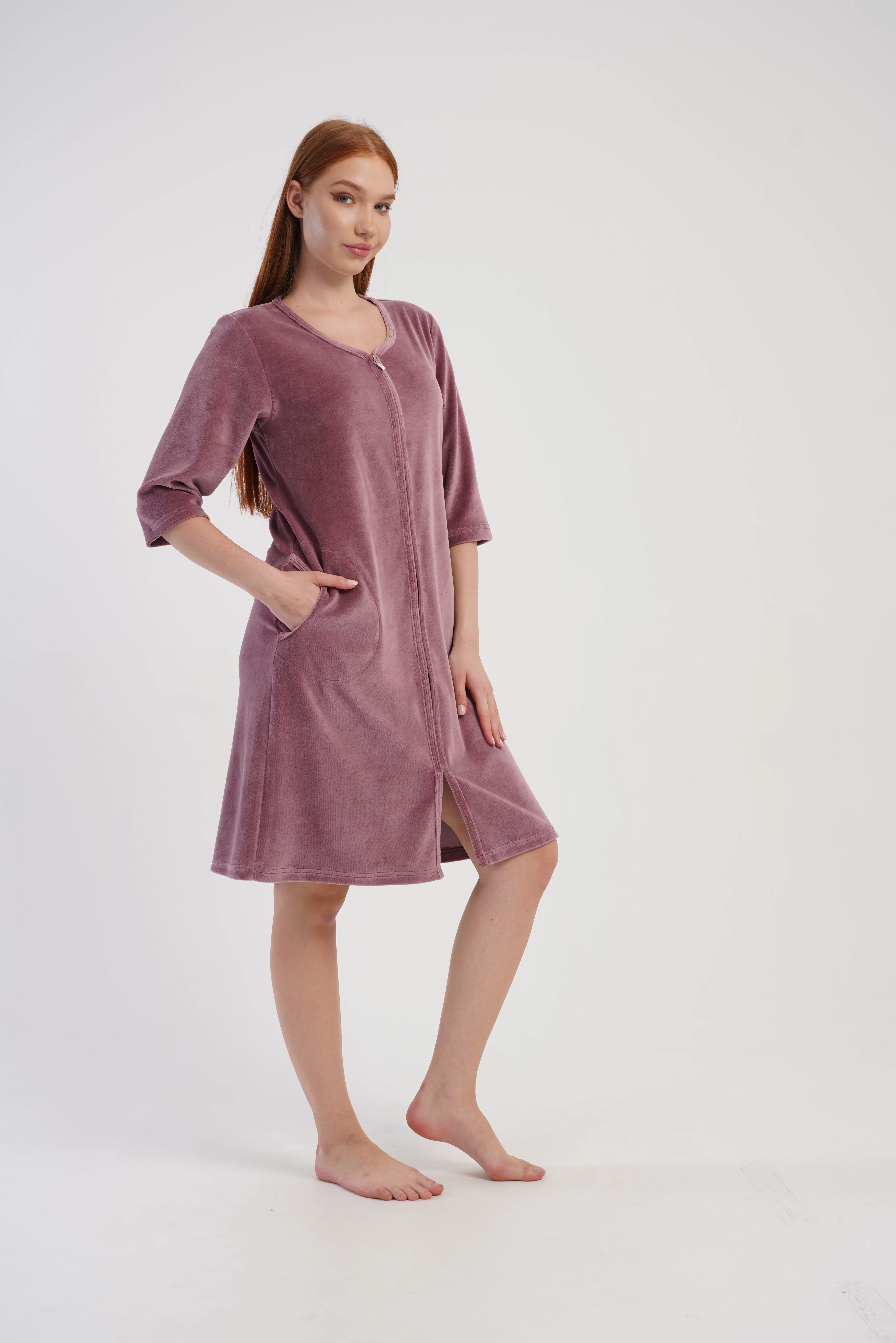 DSC00821 SZLAFROK DAMSKI welur model: 5070150000 (M, L, XL, XXL) - obrazek 5