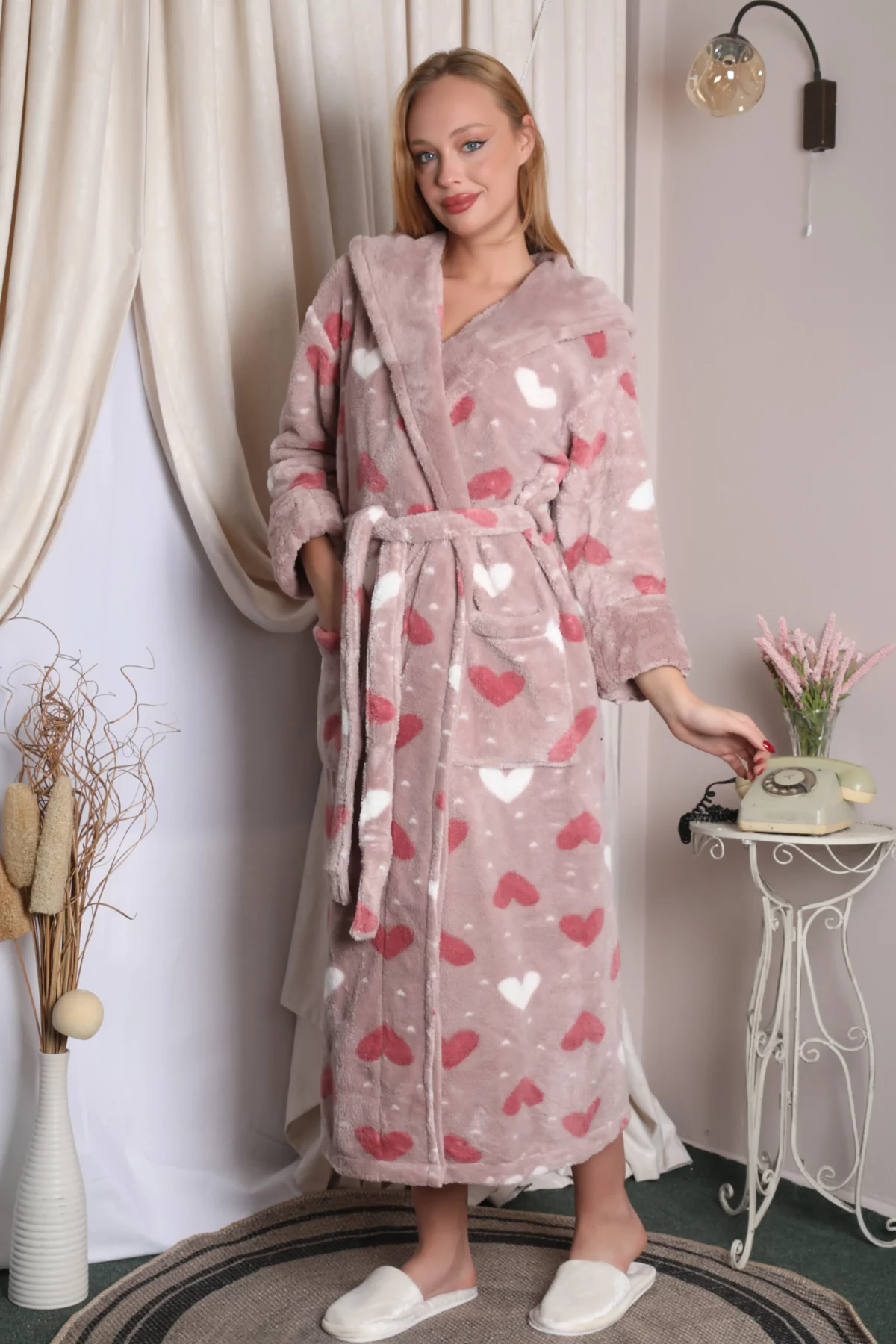SZLAFROK DAMSKI softowy model: 3035 (S/M, L/XL, XXL) - obrazek 4