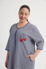 SZLAFROK DAMSKI na suwak model: 6011701913 (1XL, 2XL, 3XL, 4XL) - obrazek 3